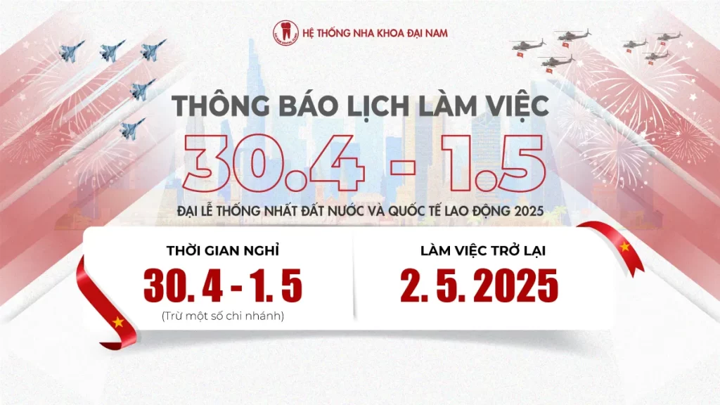 THÔNG BÁO LỊCH LÀM VIỆC 30/04 VÀ 01/05 NĂM 2025