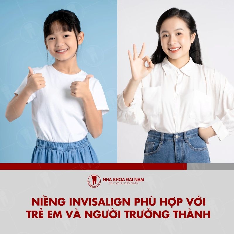Nieng Invisalign phu hop voi ca tre em va nguoi truong thanh